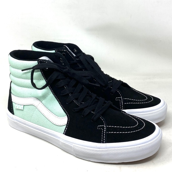 VANS Sk8-Hi Skate Shoes For Men Canvas Suede Black Mint Sneakers VN0A5FCCM2T - Picture 2 of 10
